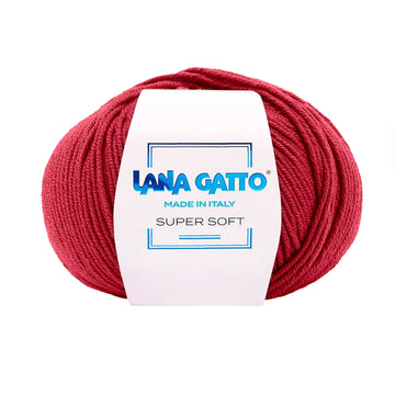 Gomitolo 100% Pura Lana Vergine Merino Extrafine, Lana Gatto Linea Super Soft - Tonalità Rosso