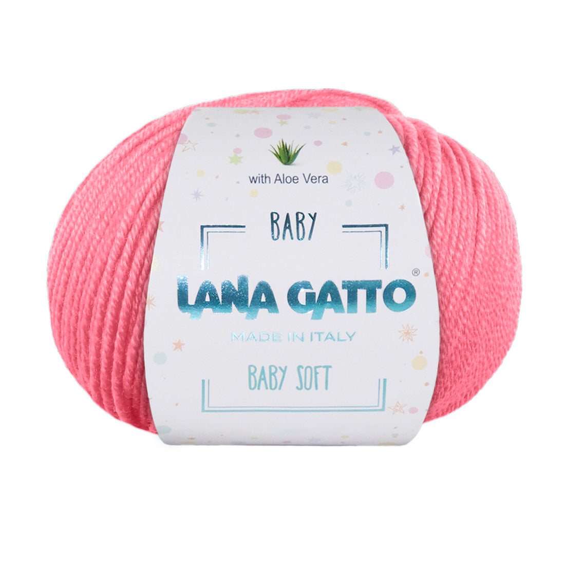 Gomitolo 100% Pura Lana Vergine Merino Extrafine con Aloe Vera, Lana Gatto - Tonalità Rosa