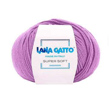 Knäuel aus 100 reiner extrafeiner Merino-Schurwolle, Lana Gatto Super Soft Linie – Rosa- und Lilatöne