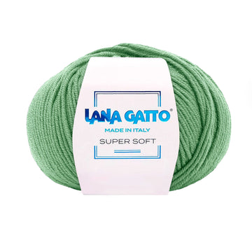 Knäuel aus 100 reiner extrafeiner Merino-Schurwolle, Lana Gatto Super Soft Linie – Grünton