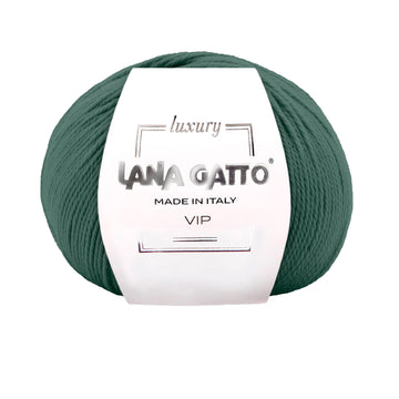 Gomitolo Lana Merino Extrafine e Cashmere, Lana Gatto Linea Vip - Tonalità Verde