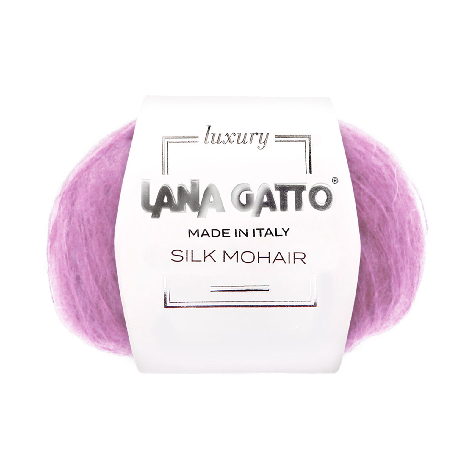 Knäuel aus Seiden-Mohair, Lana Gatto Luxury Linie – Rosa- und Lilatöne