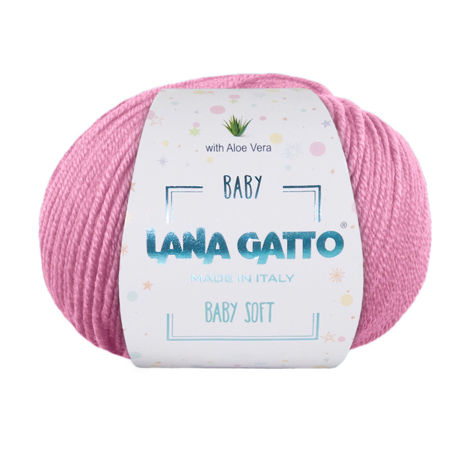 Gomitolo 100% Pura Lana Vergine Merino Extrafine, Lana Gatto Linea Baby Soft con Aloe Vera - Tonalità Rosa