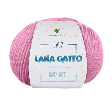 Knäuel aus 100 reiner, extrafeiner Merino-Schurwolle, Lana Gatto Baby Soft Linie mit Aloe Vera – Rosatöne