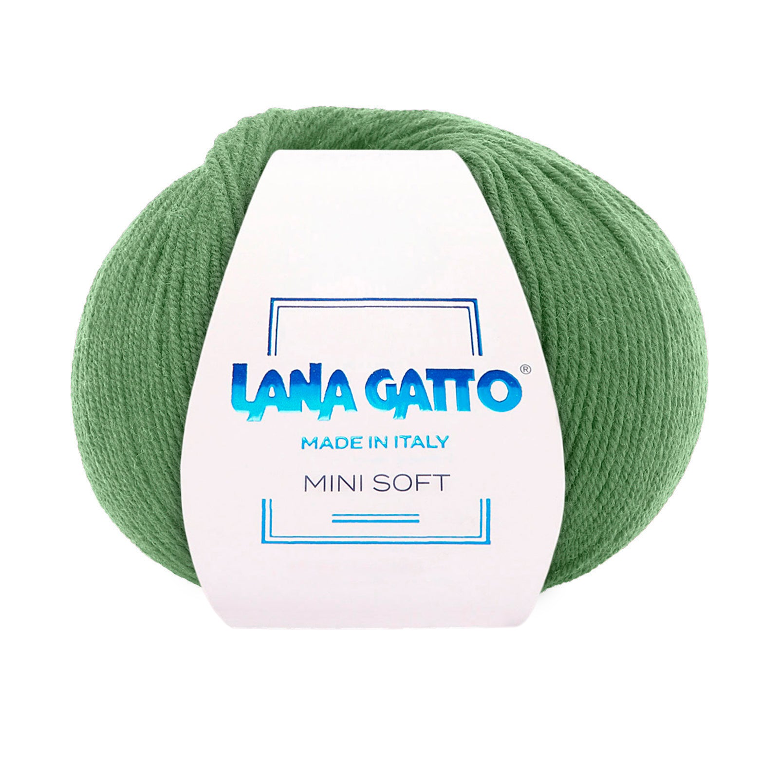 Knäuel aus 100 reiner extrafeiner Merino-Schurwolle, Lana Gatto Mini Soft Linie – Hellblaue und grüne Farbtöne